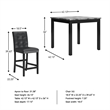Bowery Hill 5 Piece Square Counter Table Set in Black Finish