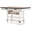 Bowery Hill Farmhouse White & Brown Counter Height Dining Table