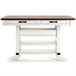 Bowery Hill Farmhouse White & Brown Counter Height Dining Table
