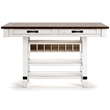 Bowery Hill Farmhouse White & Brown Counter Height Dining Table