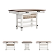 Bowery Hill Farmhouse White & Brown Counter Height Dining Table