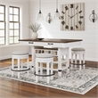 Bowery Hill Farmhouse White & Brown Counter Height Dining Table
