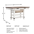 Bowery Hill Farmhouse White & Brown Counter Height Dining Table