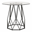 Bowery Hill Contemporary Contemporary Glass Top End Table in Black