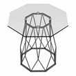 Bowery Hill Contemporary Contemporary Glass Top End Table in Black