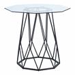 Bowery Hill Contemporary Contemporary Glass Top End Table in Black