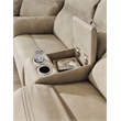 Bowery Hill Contemporary Sand Power Reclining Loveseat with Console