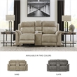 Bowery Hill Contemporary Sand Power Reclining Loveseat with Console
