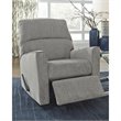 Bowery Hill Contemporary Fabric Rocker Recliner in Gray with Attached Cushions