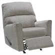 Bowery Hill Contemporary Fabric Rocker Recliner in Gray with Attached Cushions