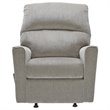 Bowery Hill Contemporary Fabric Rocker Recliner in Gray with Attached Cushions