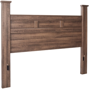 Bowery Hill Wood Dark Brown King Bed Rectangular 68&quot H x 86.5&quot W x 92&quot D