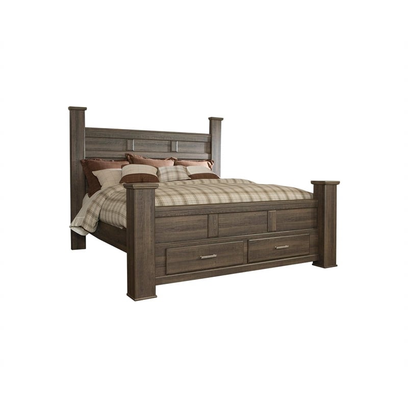 Bowery Hill Wood Dark Brown King Bed Rectangular 68