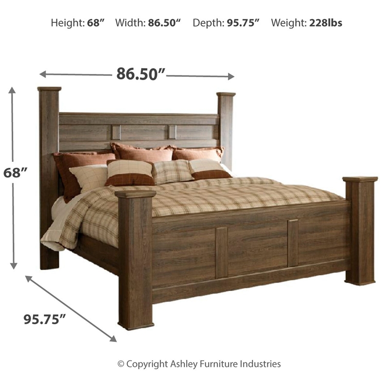 Bowery Hill Wood Transitional California King Bed in Dark Brown