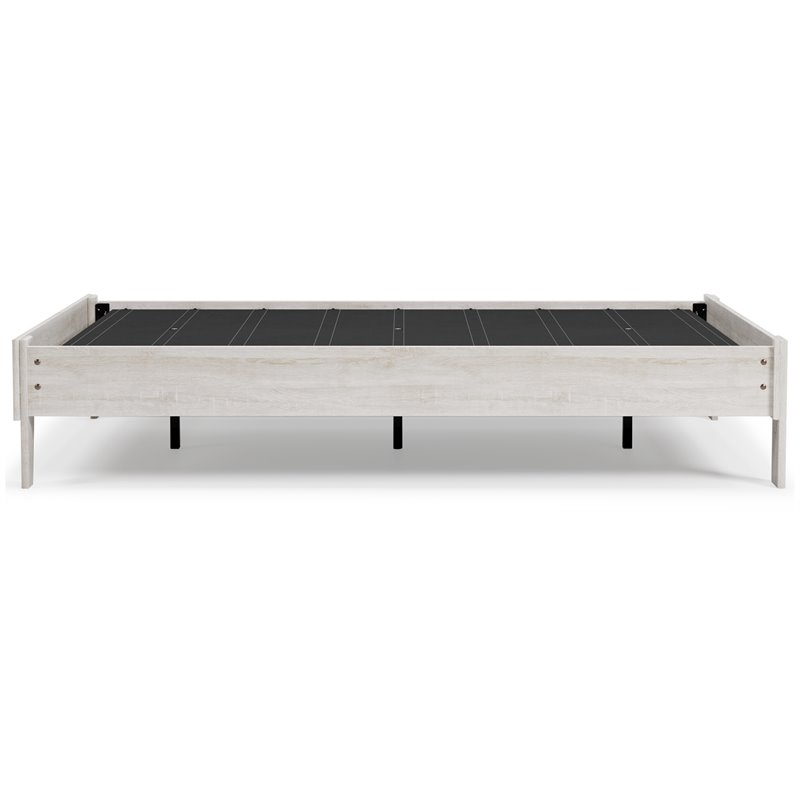 Bowery Hill Contemporary Engineered Wood Full Platform Bed in Whitewash