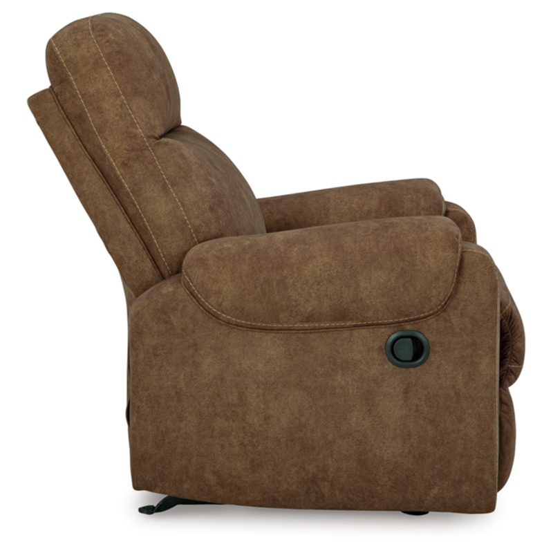 Bowery Hill Faux Leather Contemporary Pull-tab Reclining Motion Brown Recliner