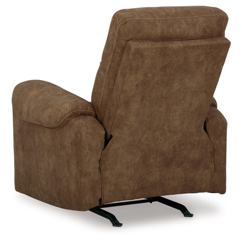 Bowery Hill Faux Leather Contemporary Pull-tab Reclining Motion Brown Recliner