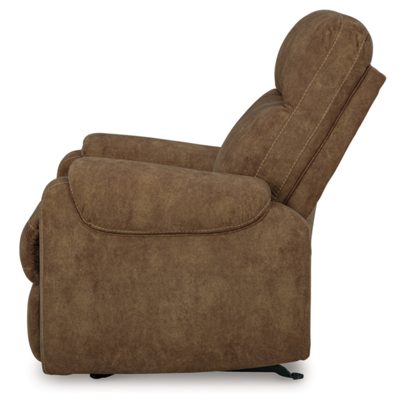 Bowery Hill Faux Leather Contemporary Pull-tab Reclining Motion Brown Recliner