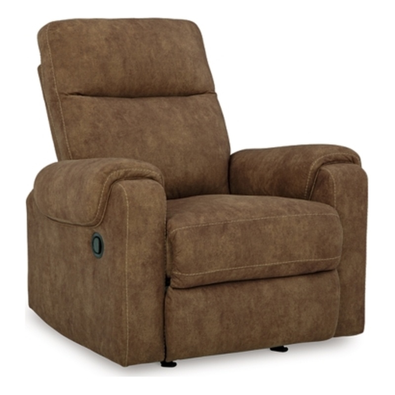 Bowery Hill Faux Leather Contemporary Pull-tab Reclining Motion Brown Recliner