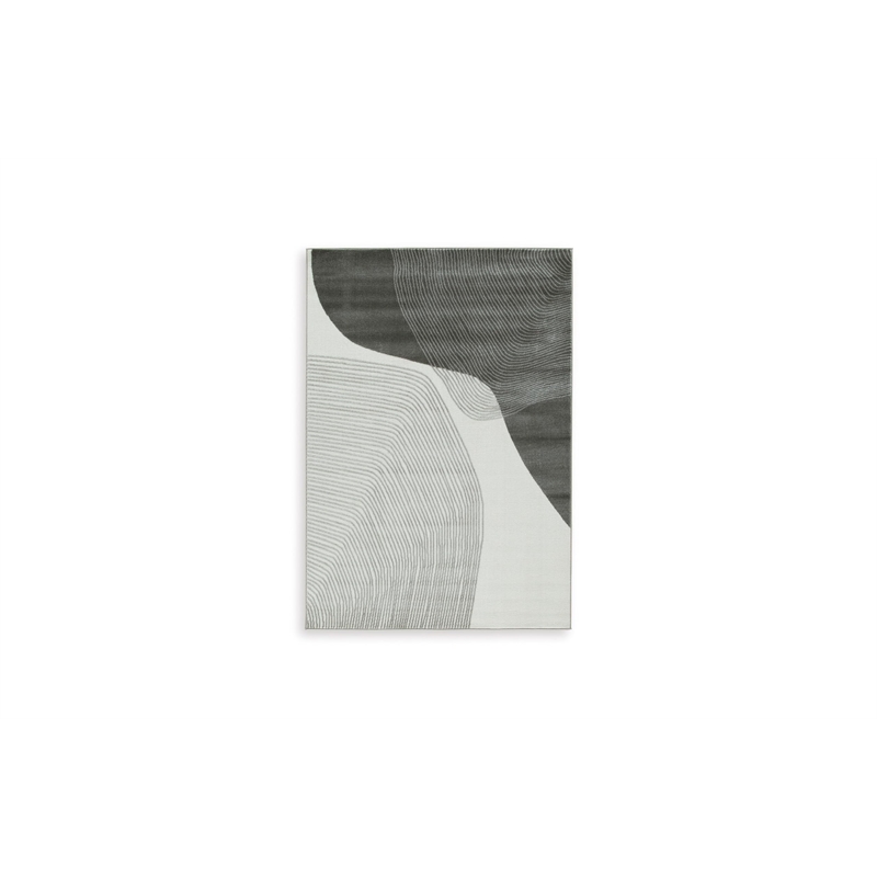 Bowery Hill Modern Polyester and Polypropylene Gray & Ivory 8x10 Rug