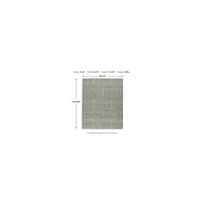 Bowery Hill Contemporary Wool and Cotton Ivory & Gray 8x10 Rug