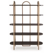 Bowery Hill Engineered Wood Contemporary Brown & Gold Finish Bookcase