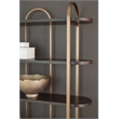 Bowery Hill Engineered Wood Contemporary Brown & Gold Finish Bookcase