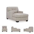 Bowery Hill Polyester Contemporary Corner-blocked frame Pebble Chaise