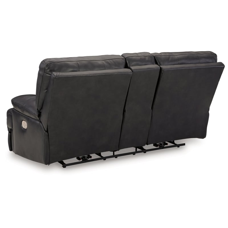 Bowery Hill Contemporary Mountainous Black Power Reclining Loveseat