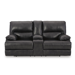 Bowery Hill Contemporary Mountainous Black Power Reclining Loveseat
