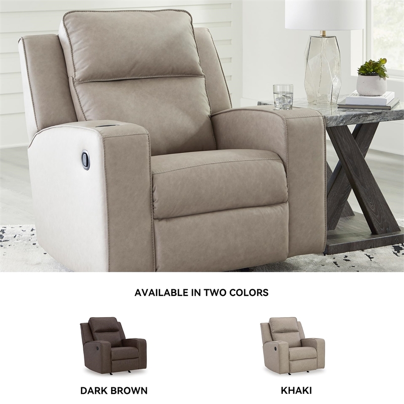 Bowery Hill Faux Leather Contemporary Pull-tab Reclining Motion Pebble Recliner