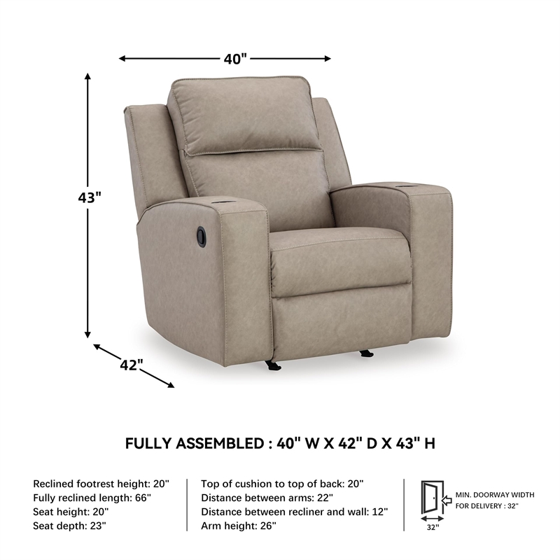 Bowery Hill Faux Leather Contemporary Pull-tab Reclining Motion Pebble Recliner