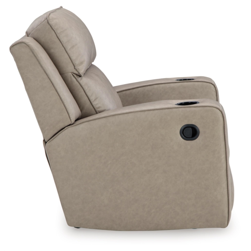 Bowery Hill Faux Leather Contemporary Pull-tab Reclining Motion Pebble Recliner