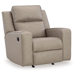 Bowery Hill Faux Leather Contemporary Pull-tab Reclining Motion Pebble Recliner