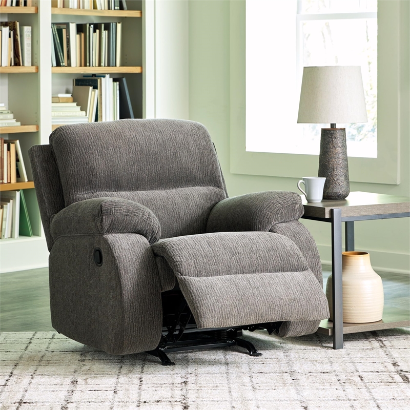 Bowery Hill Polyester Contemporary Pull-tab Reclining Motion Brindle Recliner
