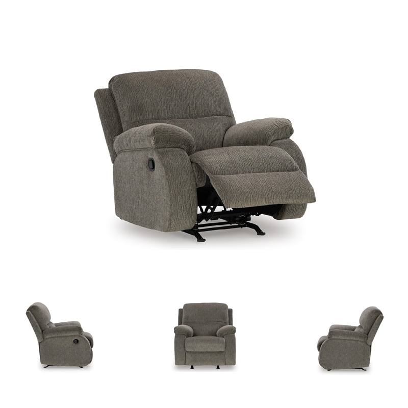 Bowery Hill Polyester Contemporary Pull-tab Reclining Motion Brindle Recliner