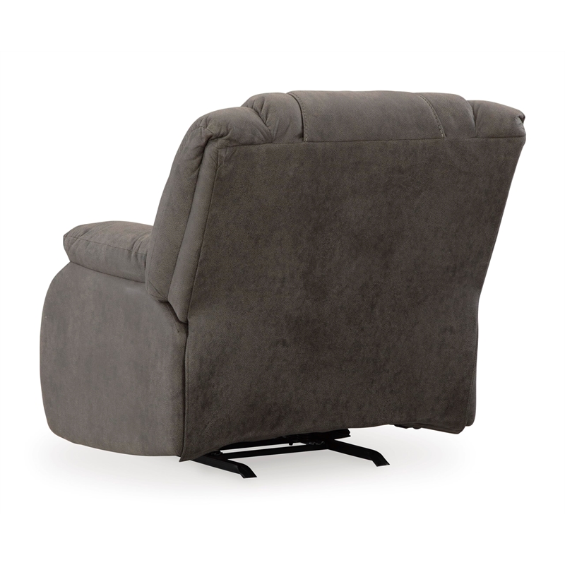 Bowery Hill Faux Leather Pull-tab Reclining Motion Gunmetal Recliner