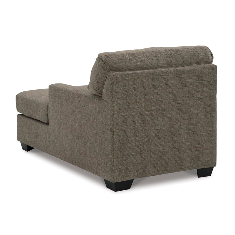 Bowery Hill Contemporary Corner-blocked frame Chocolate Chaise