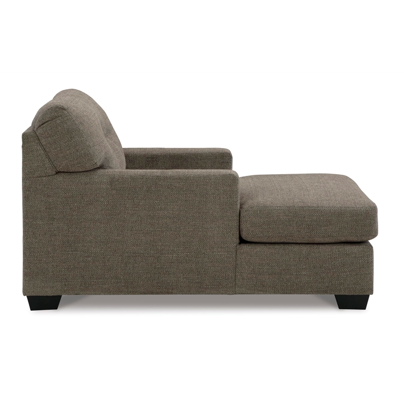 Bowery Hill Contemporary Corner-blocked frame Chocolate Chaise