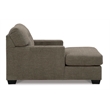 Bowery Hill Contemporary Corner-blocked frame Chocolate Chaise