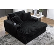 Bowery Hill Contemporary Corner-blocked frame Onyx Oversized Chaise