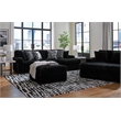 Bowery Hill Contemporary Corner-blocked frame Onyx Oversized Chaise