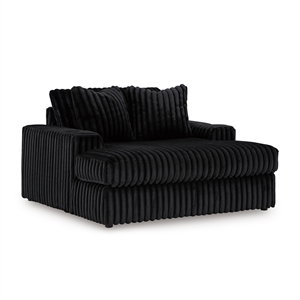 Bowery Hill Contemporary Corner-blocked frame Onyx Oversized Chaise