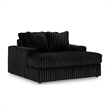 Bowery Hill Contemporary Corner-blocked frame Onyx Oversized Chaise