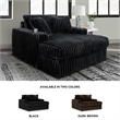 Bowery Hill Contemporary Corner-blocked frame Onyx Oversized Chaise