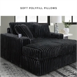 Bowery Hill Contemporary Corner-blocked frame Onyx Oversized Chaise
