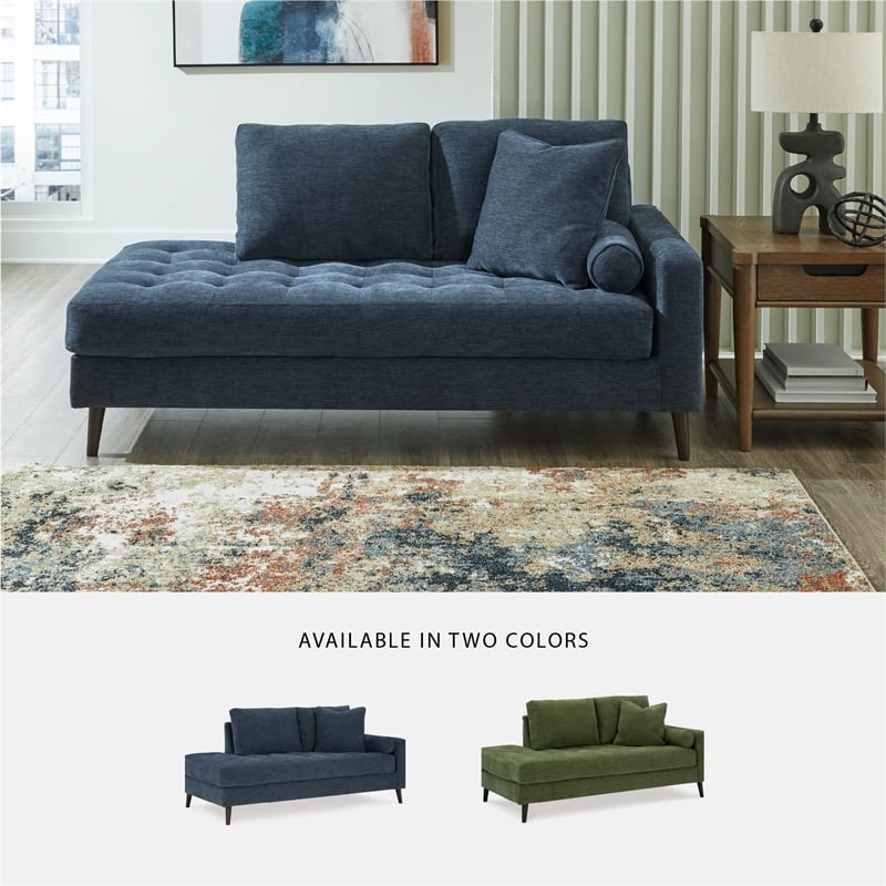 Bowery Hill Polyester Navy Chaise Rectangular Loose Back Cushions 37