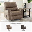 Bowery Hill Faux Leather Contemporary One-pull Reclining Motion Fossil Recliner