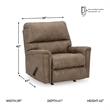 Bowery Hill Faux Leather Contemporary One-pull Reclining Motion Fossil Recliner