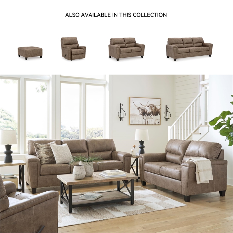 Bowery Hill Faux Leather Contemporary One-pull Reclining Motion Fossil Recliner
